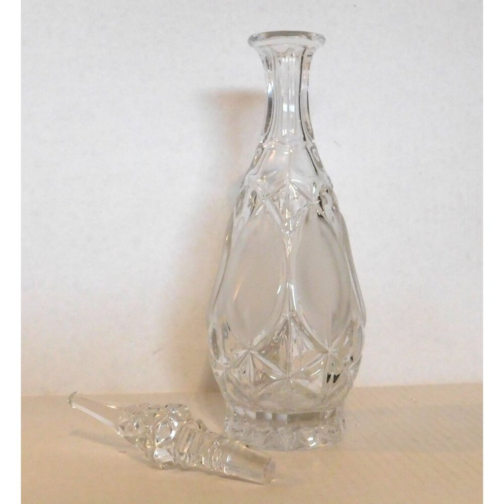 Vintage Princess House Lead Crystal Frosted Decanter with Stopper 15.5 inch - Picture 4 of 9